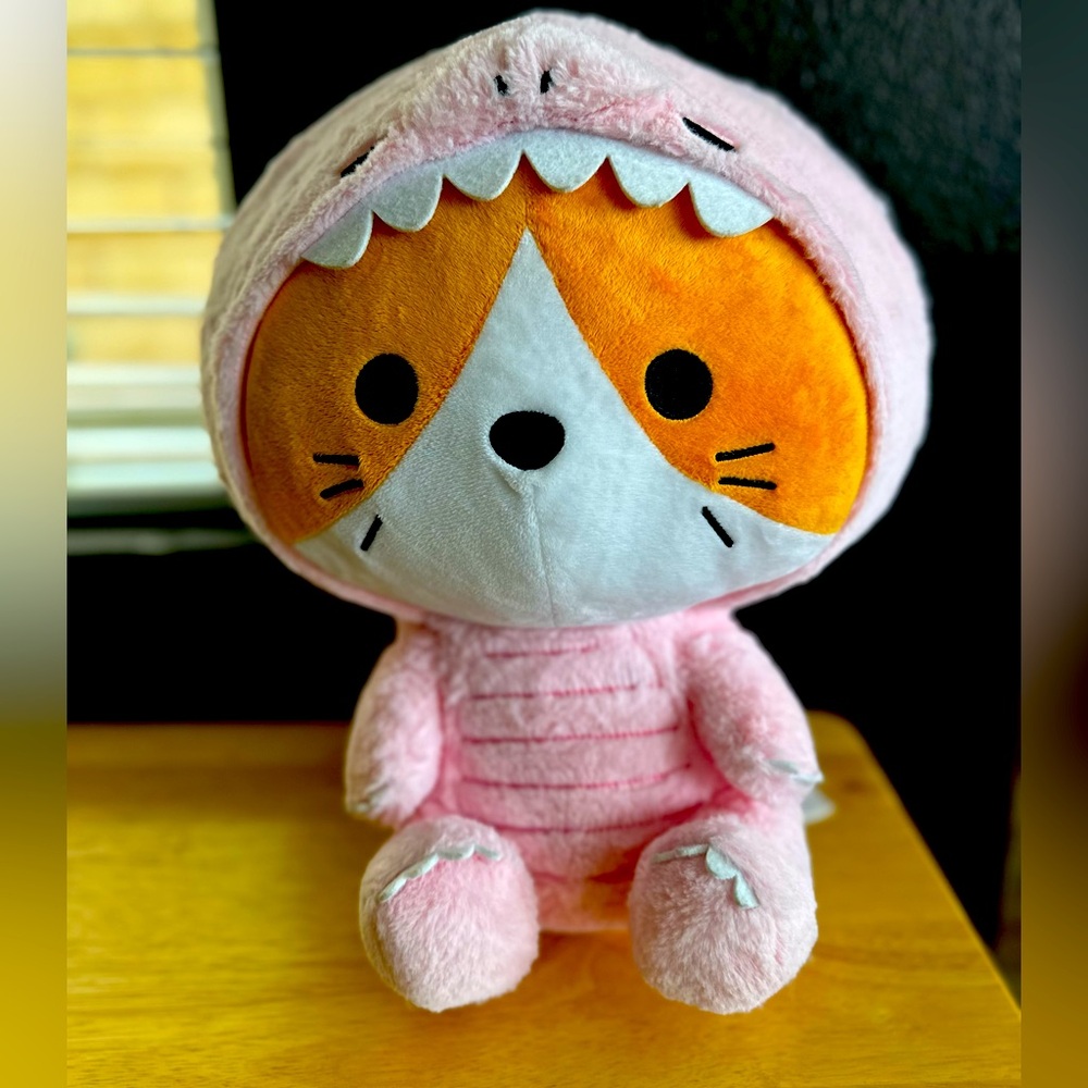 14” Kigurumi Cat in Pink Dinosaur Costume Plush